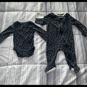 2PC Baby clothes (onesie is NB and PJ is 0-3M)